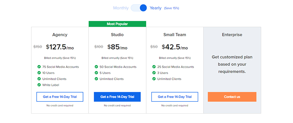 yearly Pricing Plans socialpilot