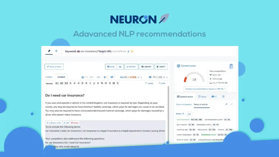 Neuronwriter Is it An SEO NLP Editor For Content
